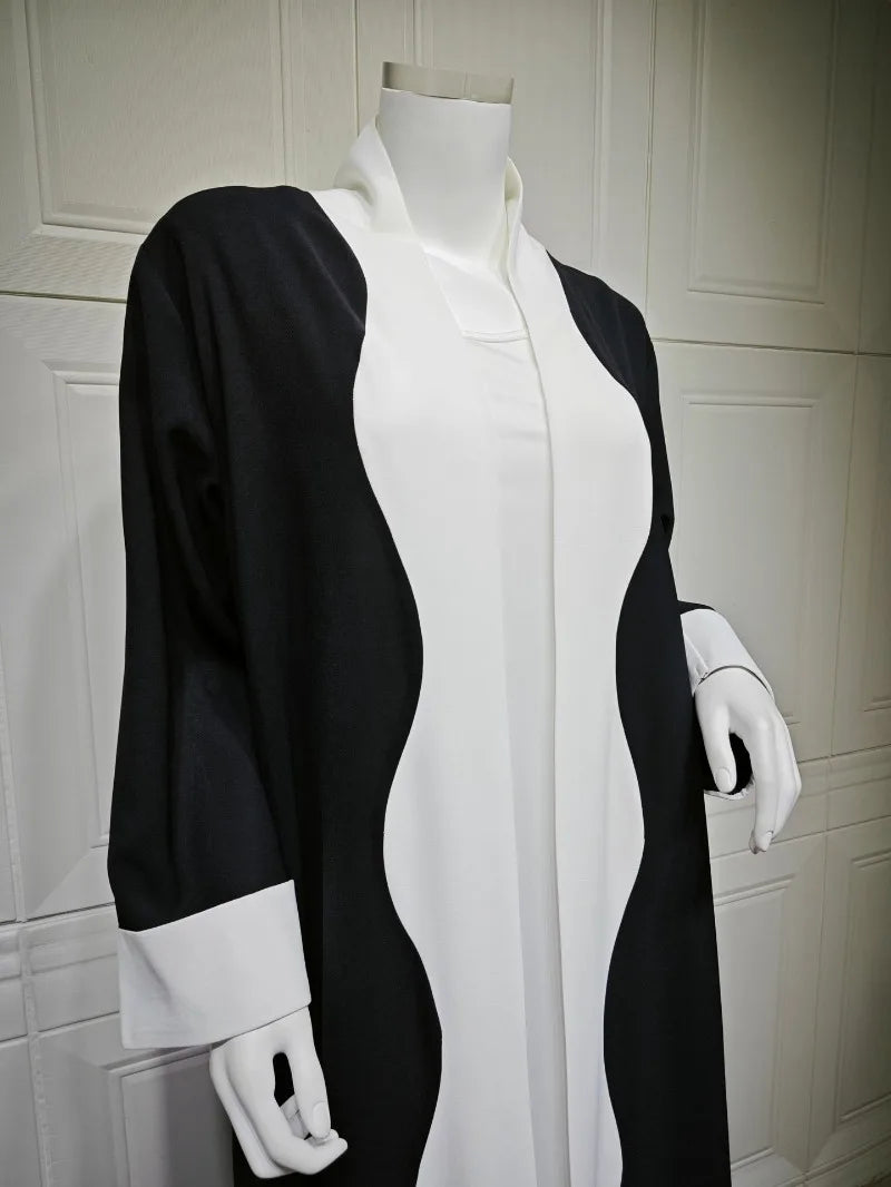 2025 Arabic Women Modest Muslim Cardigan Elegant Dubai Black Abaya Dress Islam Middle East Party Outfits New Turkey Kaftan Robe