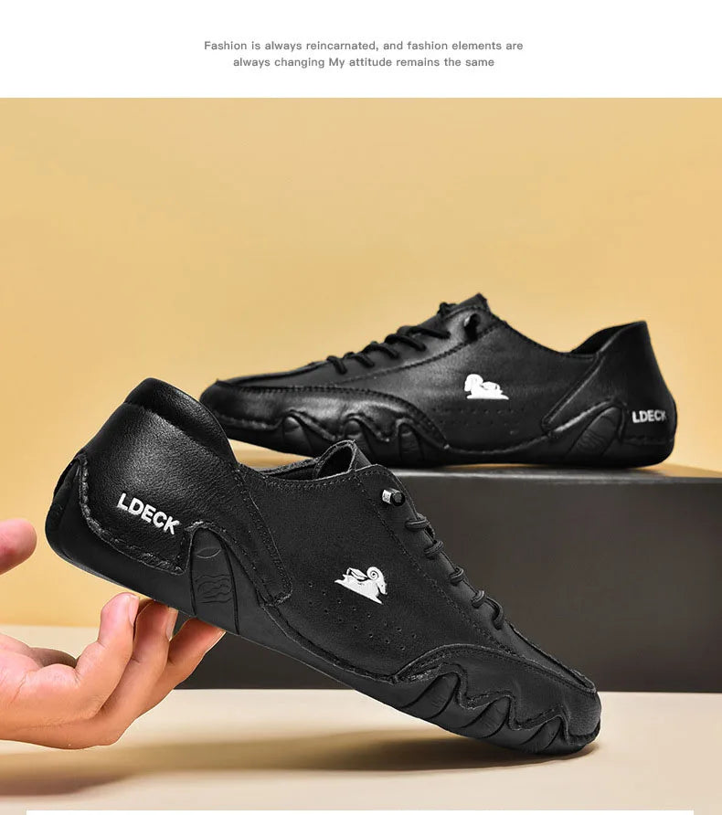 Men Leather Casual Shoes Free Shipping Sneakers Low Top Comfortable Italian Mens Shoes Luxury Designer Loafers Moccasin Shoe Man