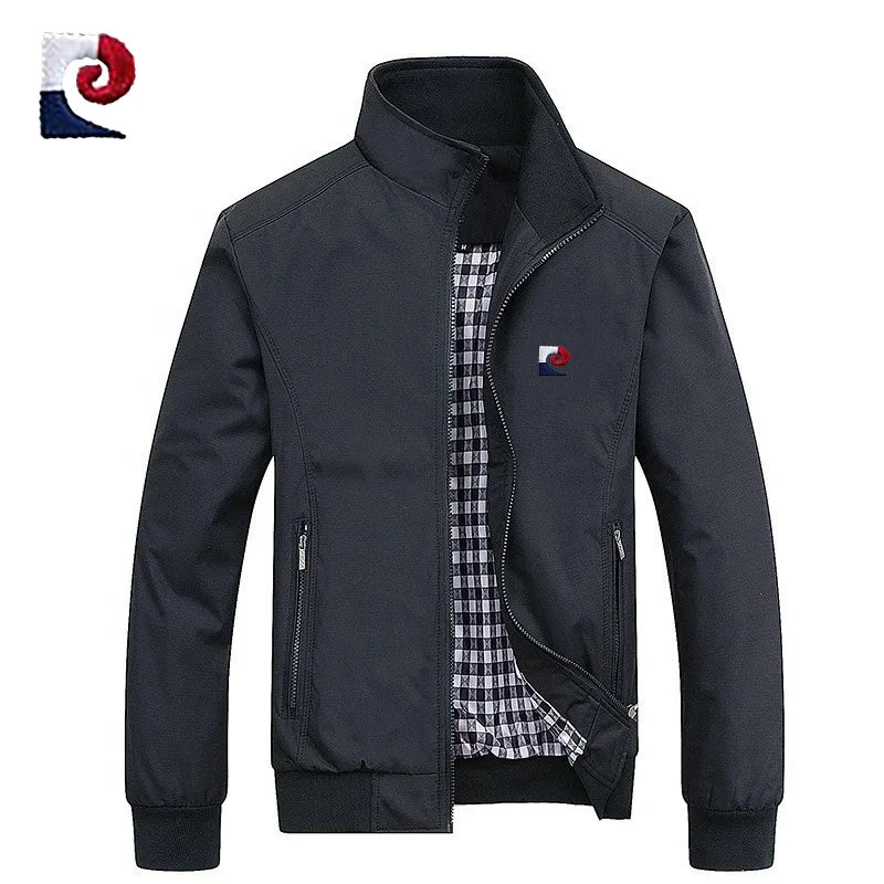 New Spring and Autumn men's high-quality stand up collar jacket, fashionable, casual, breathable baseball jacket top M-6XL