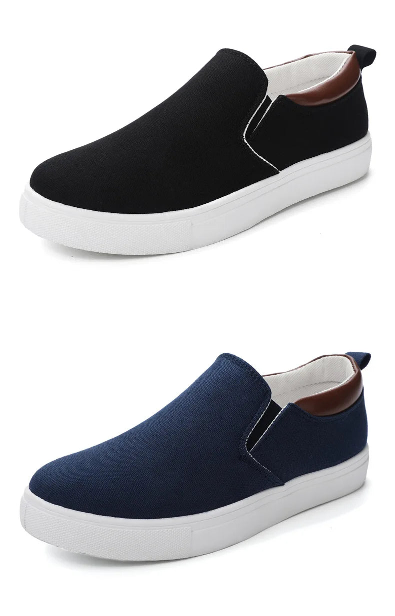 Men Canvas Shoe Casual Sneaker for Men Light Slip-on Vulcanized Comfortable Male Flats Loafers New Black Trainers Zapatos Hombre