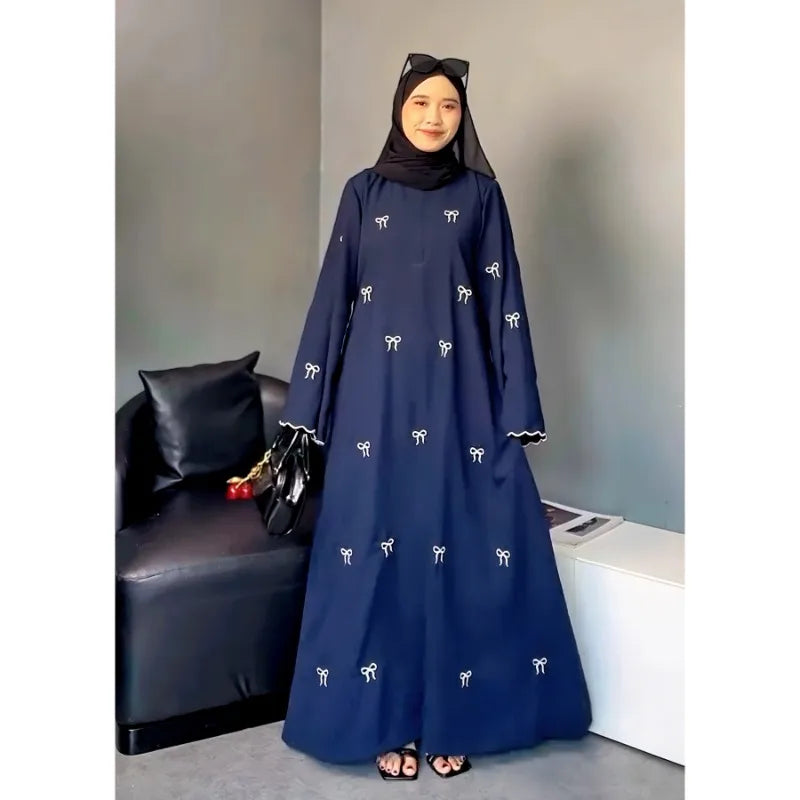Luxury Dubai Butterfly Embroidery Abaya Muslim Women Modest Dress Islamic Femme Vacation Outfit 2025 Fashion Turkey Kaftan Robe