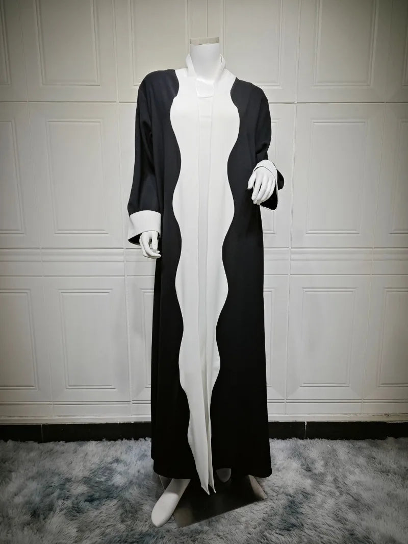 2025 Arabic Women Modest Muslim Cardigan Elegant Dubai Black Abaya Dress Islam Middle East Party Outfits New Turkey Kaftan Robe