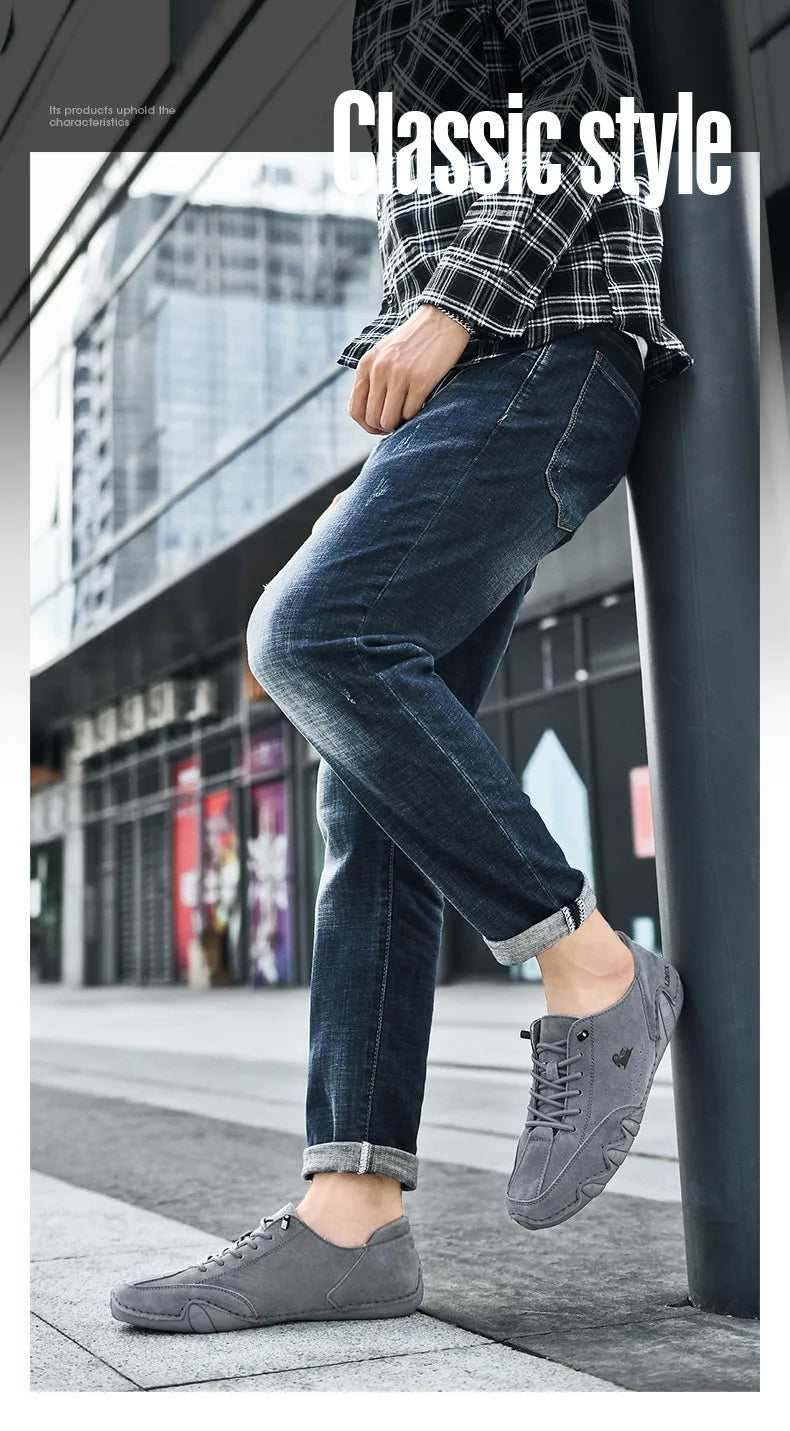 Men Leather Casual Shoes Free Shipping Sneakers Low Top Comfortable Italian Mens Shoes Luxury Designer Loafers Moccasin Shoe Man