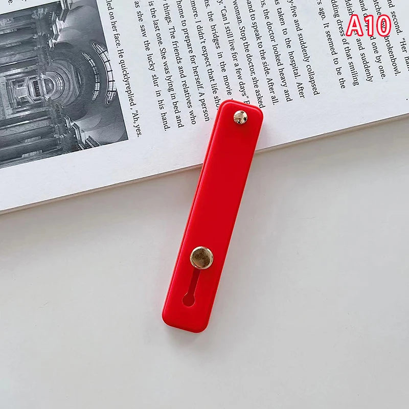 1pc Universal Silicone Wristband Phone Holder Finger Ring Phone Hand Band Bracket Push Pull Grip Phone Stand Sticker Accessories
