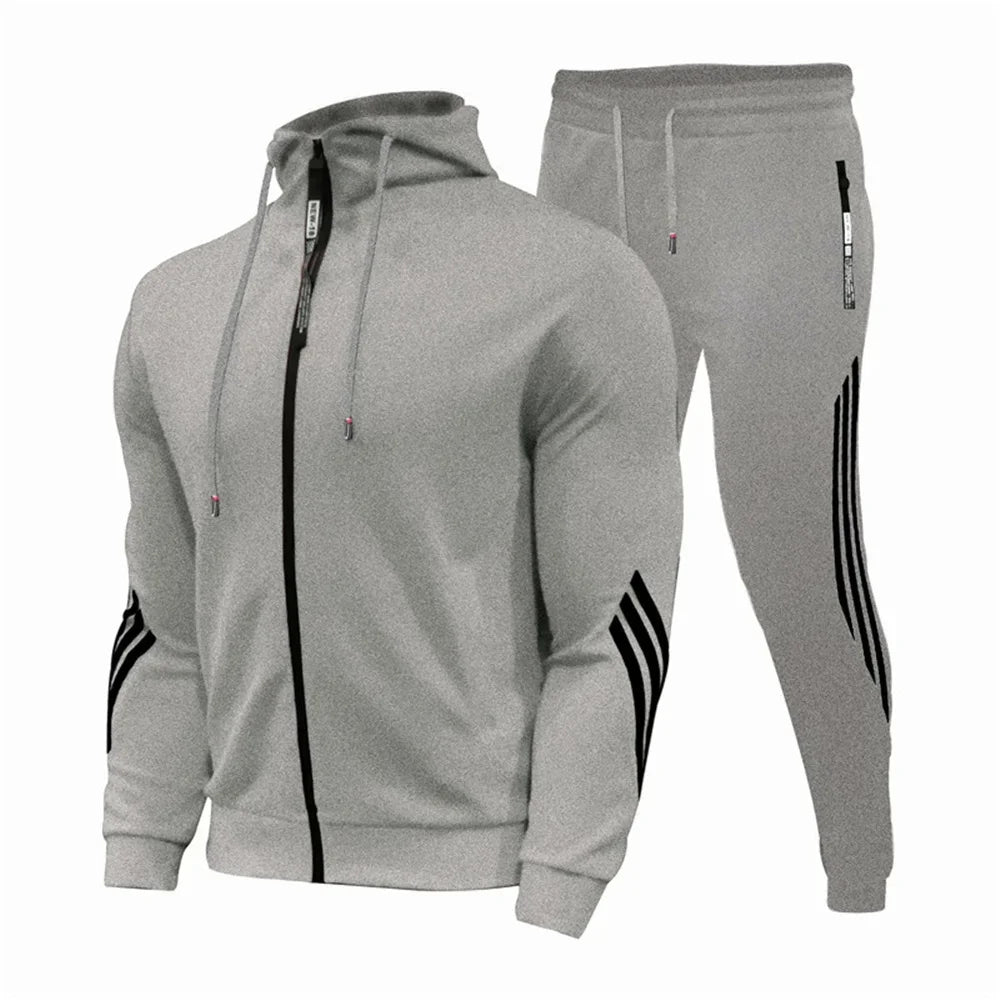 2025 men's new jogging suit, sweater, hoodie, jacket, sweatpants, 2-piece suit, men's fashion casual autumn and winter jacket.