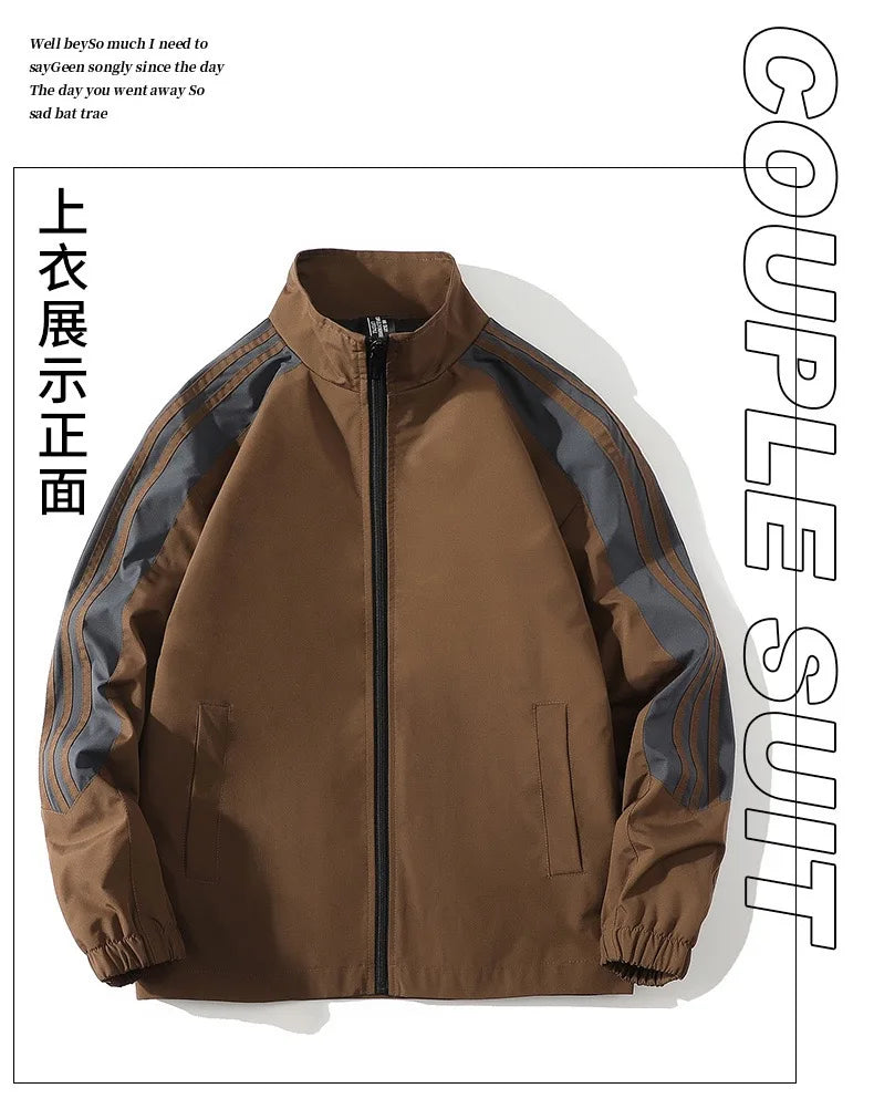 Autumn and Spring New Fashion Trend Outdoor Sports Jacket Set Men's Casual Loose Sports Plus Size High Quality Two-piece Set