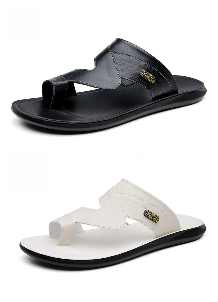 Men Sandals 2025 Summer New Non Slip Breathable Lightweight Soft Sole Beach Shoes Comfortable Fashion Clip Toe Slip on Slippers