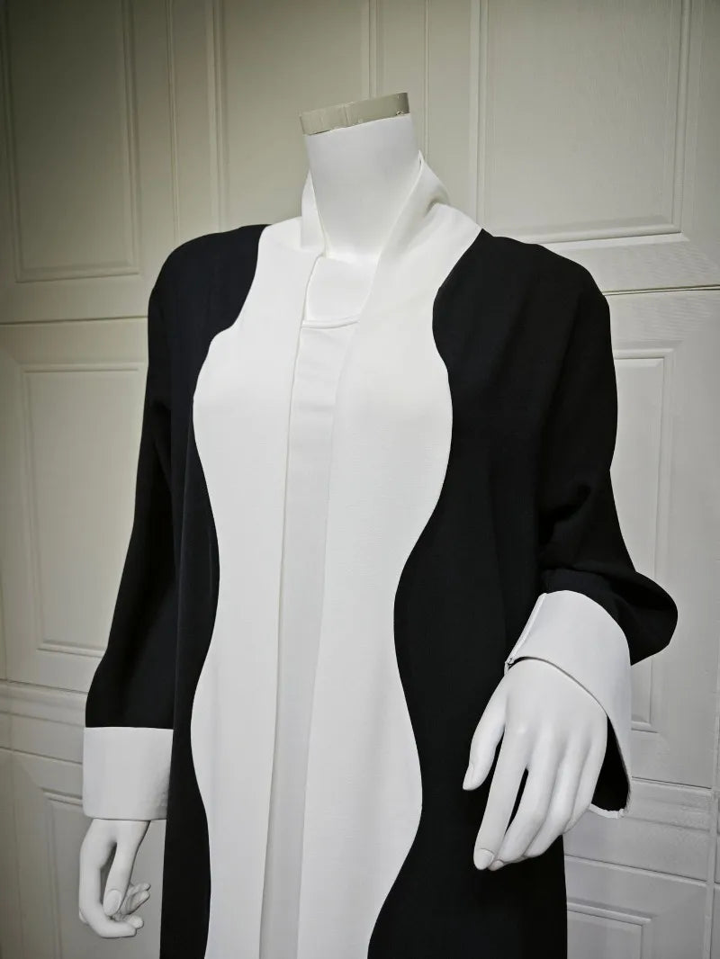 2025 Arabic Women Modest Muslim Cardigan Elegant Dubai Black Abaya Dress Islam Middle East Party Outfits New Turkey Kaftan Robe