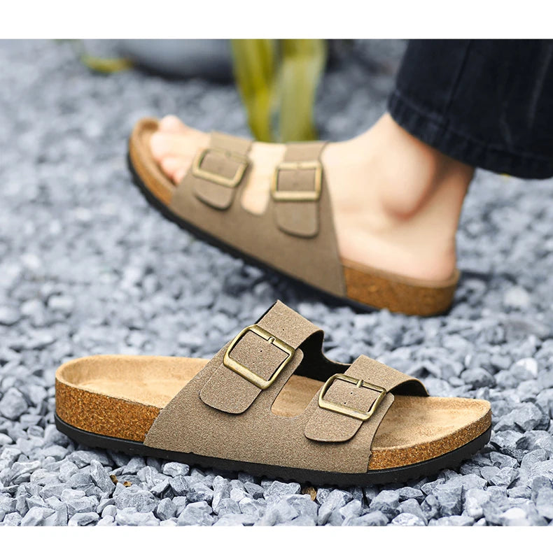 Man's Leather Sandal for Men Beach Sandals Men 2024 Designer Men's Shoes Men's Comfortable Slipper Original Brands Shoes Summer