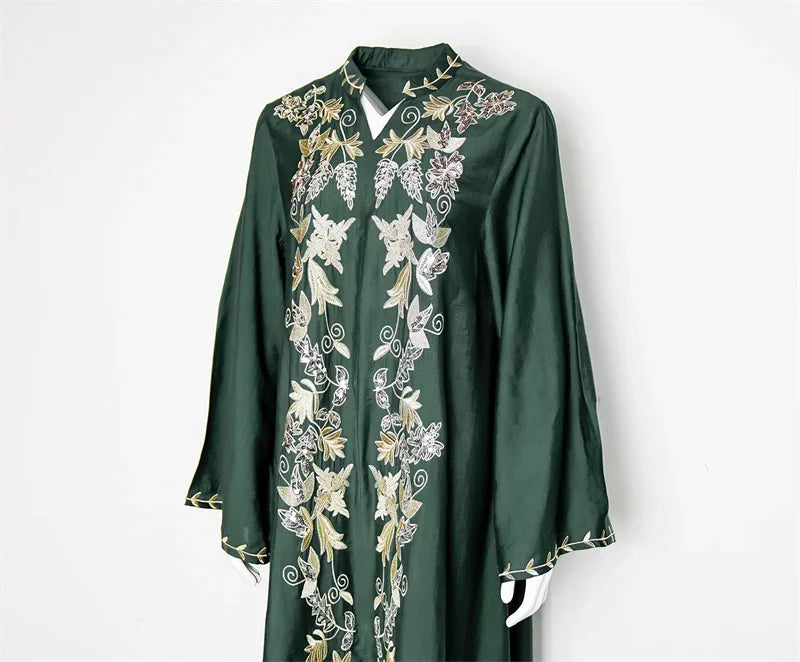 Abaya Dubai Turkey Maxi Islamic Embroidery Robe Ramadan Eid Muslim Party Dresses for Women Arab Caftan Morocco Femme Musulman