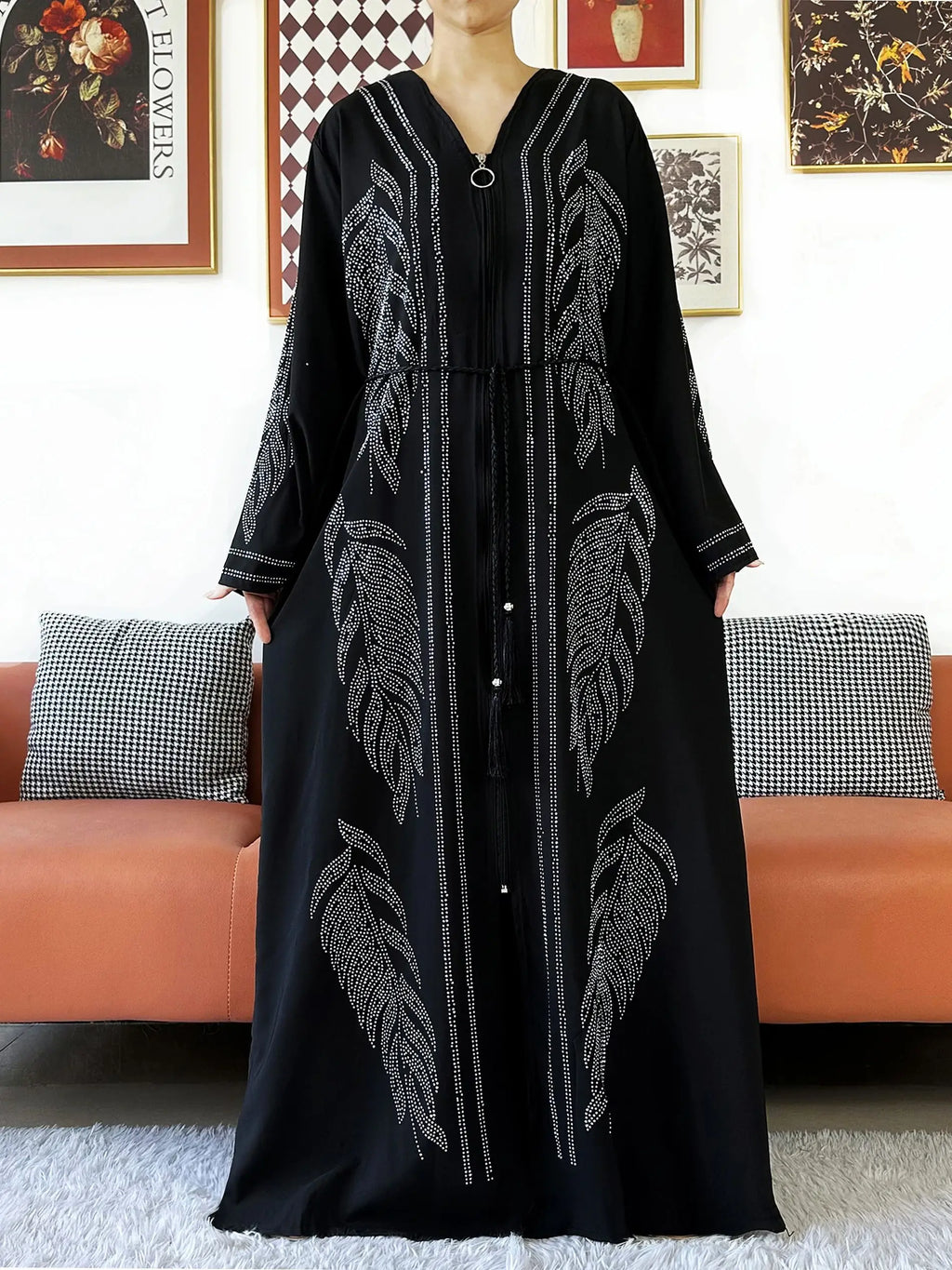 New Middle East Africa Elegant Women Cardigan Chiffon Loose Open Zippier Abaya Muslim Islamic Clothing Cardigan Style Loose Size