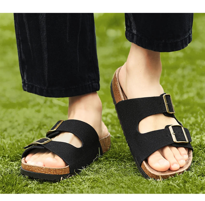Man's Leather Sandal for Men Beach Sandals Men 2024 Designer Men's Shoes Men's Comfortable Slipper Original Brands Shoes Summer