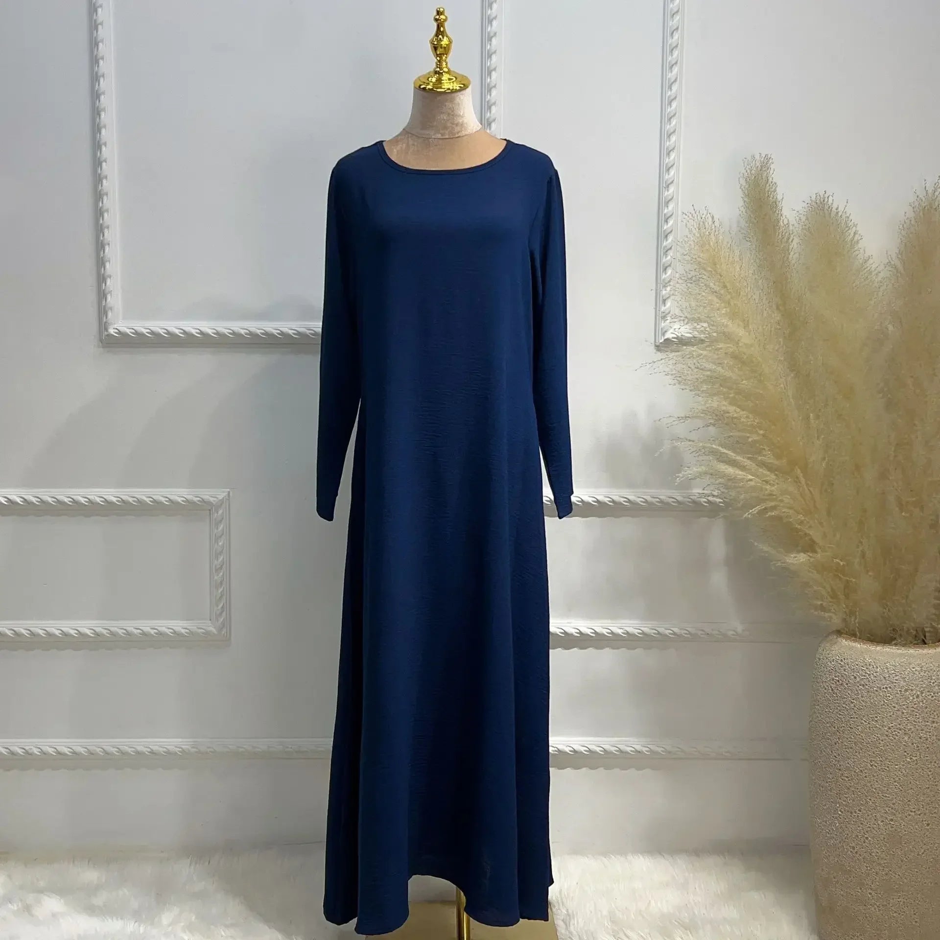 Plain Crepe Abaya for Women Long Muslim Dresses Dubai Turkey Ramadan Eid Islamic Modest Under Abayas Dress Kaftan Robe No Hijab