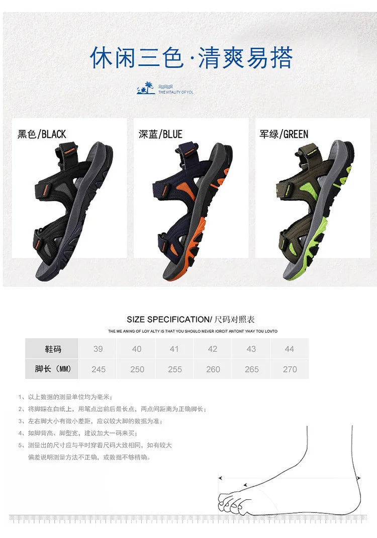 Men's Sandals 2022 Beach and Sea Casual Shoes Sandal for Men Summer Male New Slippers Wears Genuine Leather Man Flip Flops