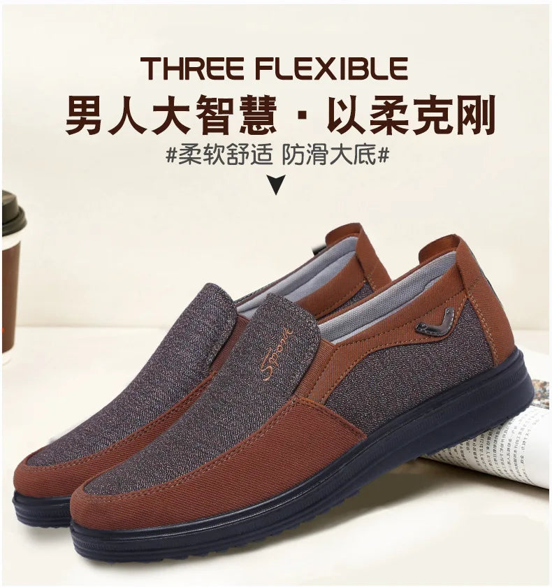 Canvas Shoes Men Classic Loafers Men Casual Shoes Breathable Walking Flat Men Shoes Sneakers Plus Size