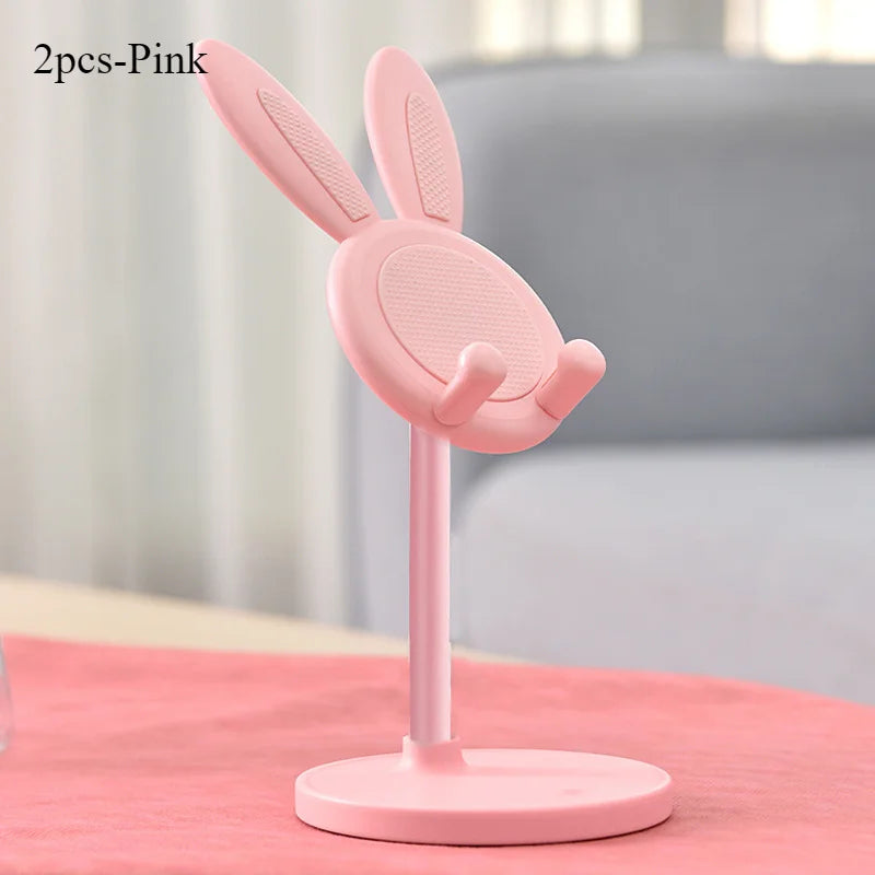 The cute Rabbit mobile phone stand desktop can lift and adjust the desktop phone accessories  phone stand  phone grip