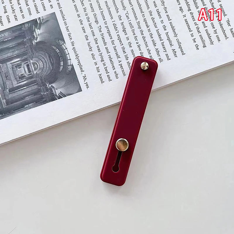 1pc Universal Silicone Wristband Phone Holder Finger Ring Phone Hand Band Bracket Push Pull Grip Phone Stand Sticker Accessories