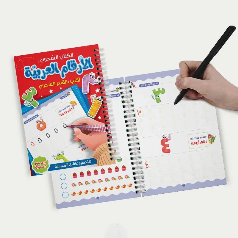 Kids Arabic Copybooks with Pen Practic Reusable Magical Writing Book Free Wiping Children Handwriting Early Learn Books