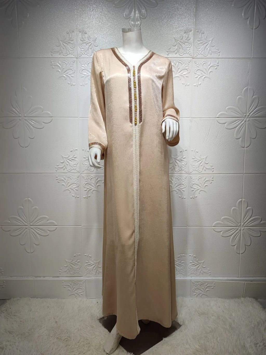 Eid Satin Abaya Dubai Jalabiya Muslim Dress Turkey Islam Robe Longue Djelaba Femme Musulman Dresses for Women Kaftan Marocain