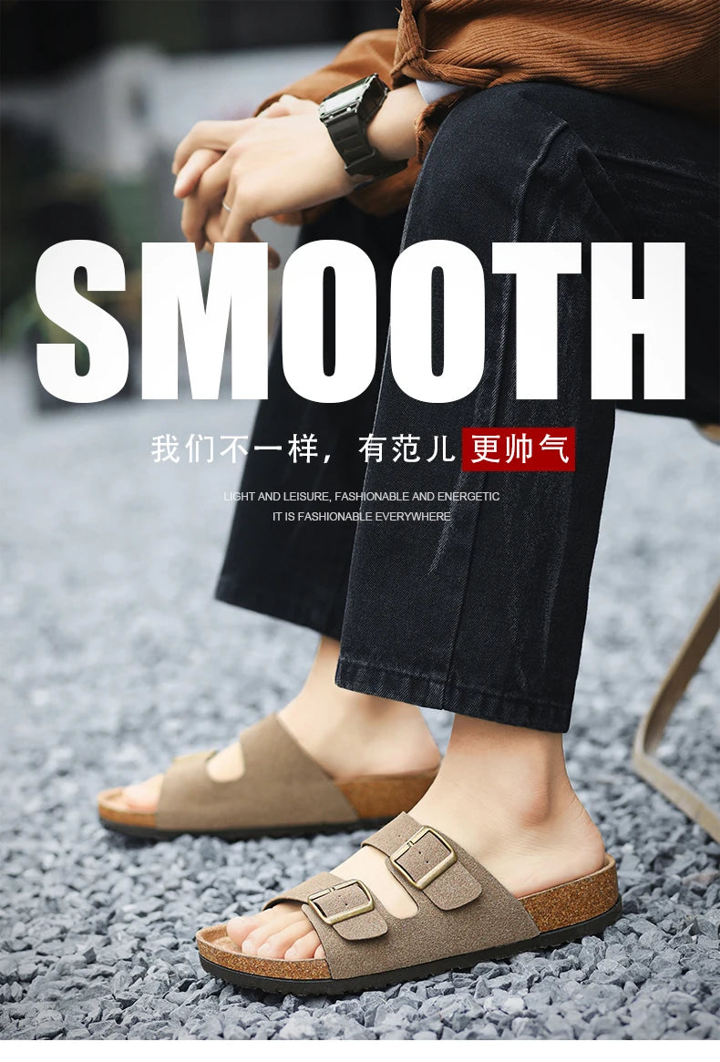 Man's Leather Sandal for Men Beach Sandals Men 2024 Designer Men's Shoes Men's Comfortable Slipper Original Brands Shoes Summer