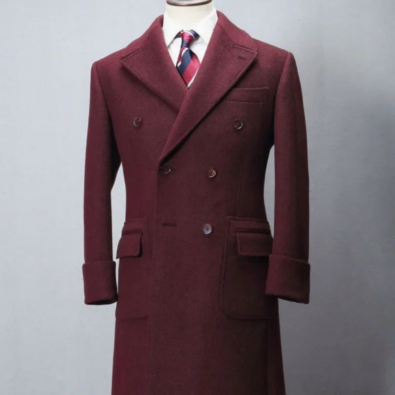 Men's Autumn Winter Wool Overcoat Double Breasted Formal Business Warm Casual Blazer 2025 Customized High Quality New