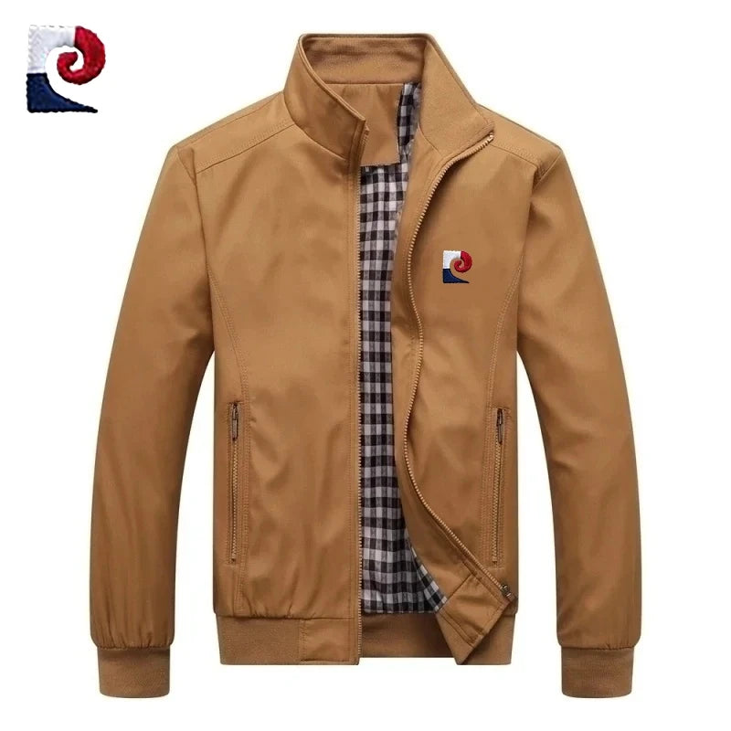 New Spring and Autumn men's high-quality stand up collar jacket, fashionable, casual, breathable baseball jacket top M-6XL