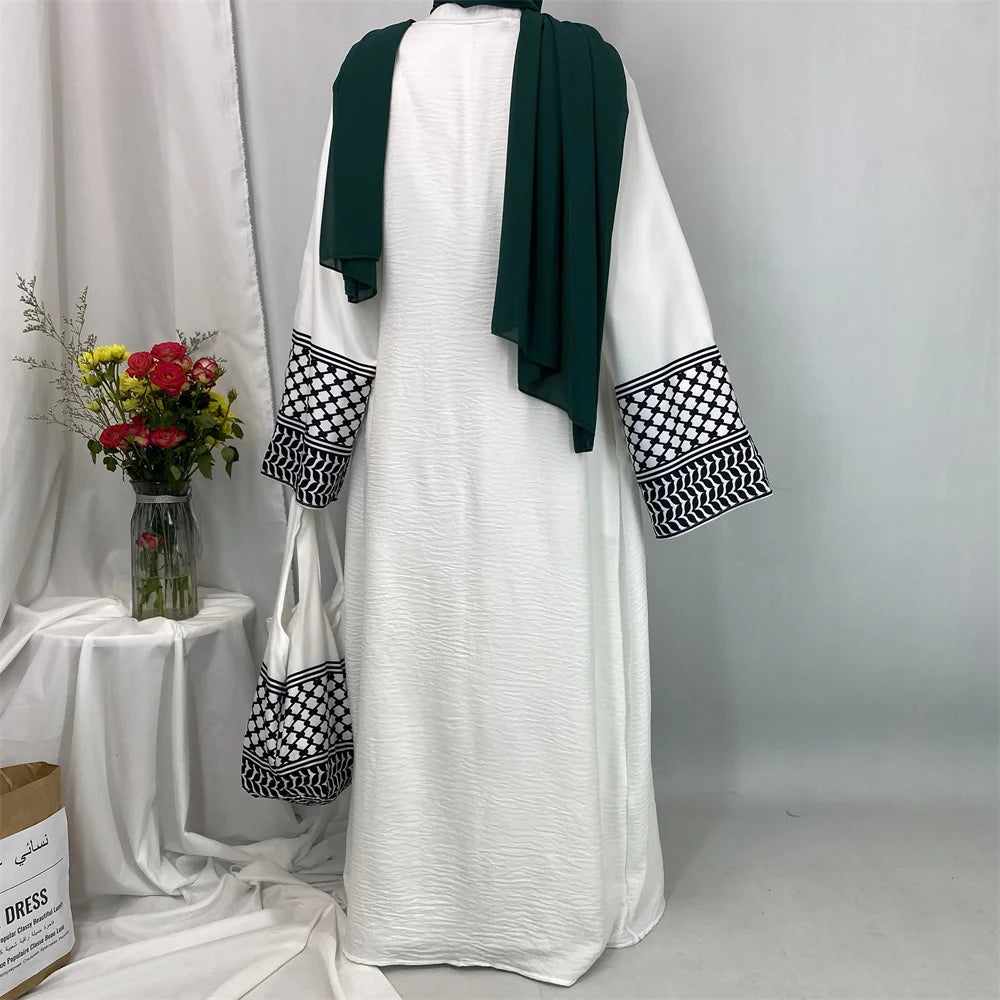 Dubai Elegant Kaftan Modest Dress Abayas Muslim Open Abaya And Bag Women Islam Caftan Marocain Robe Arabe Femme Musulmane