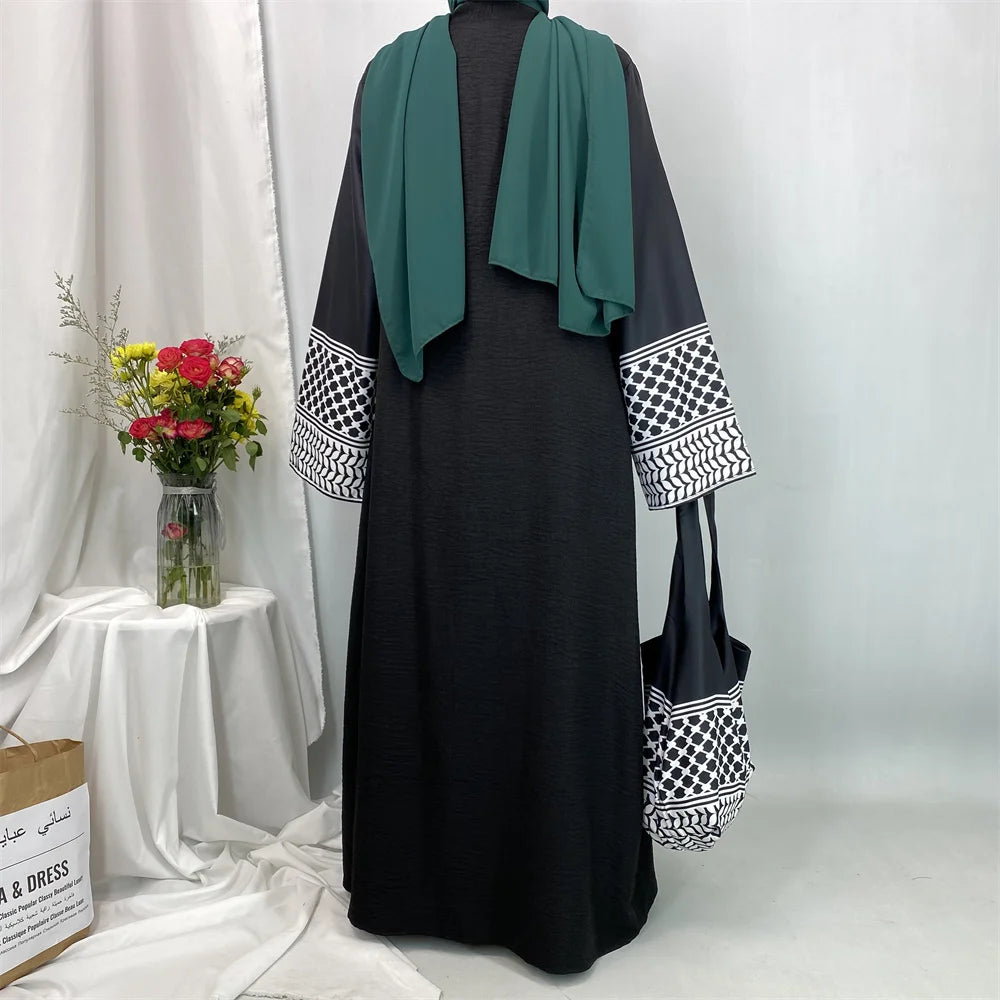 Dubai Elegant Kaftan Modest Dress Abayas Muslim Open Abaya And Bag Women Islam Caftan Marocain Robe Arabe Femme Musulmane