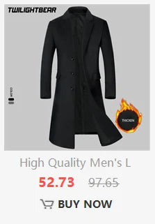 Winter Men's Jacket Oversized Wool Overcoat Solid Warm Pea Coats Thicken Casual Woolen Coat Men Clothing Parka A3F1303
