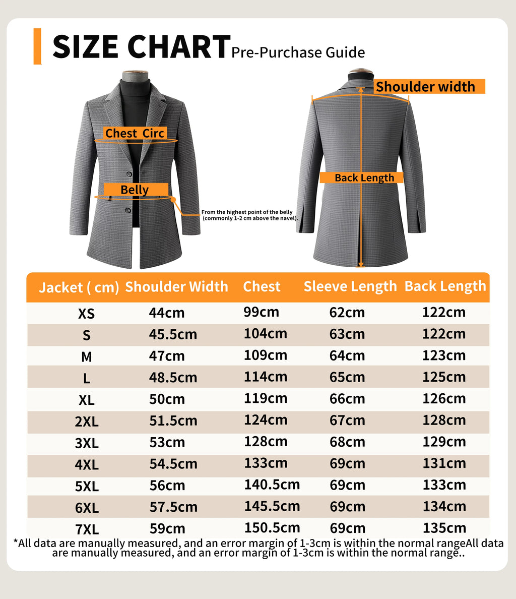Men's Autumn Winter Wool Overcoat Double Breasted Formal Business Warm Casual Blazer 2025 Customized High Quality New