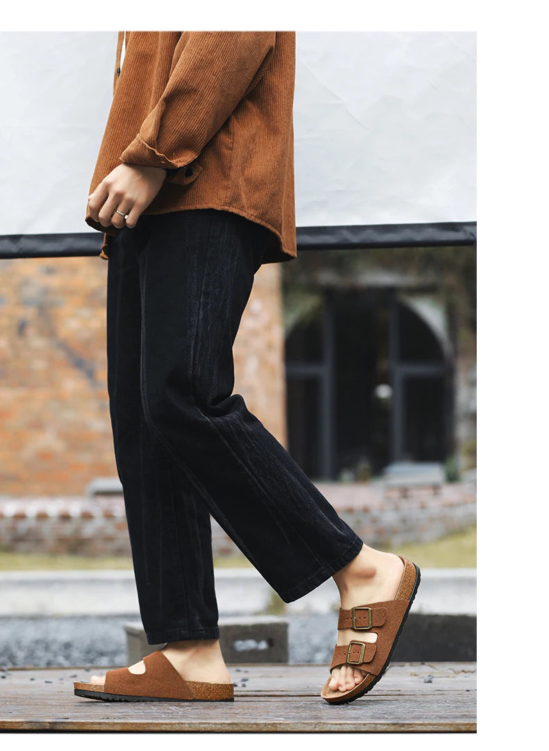 Man's Leather Sandal for Men Beach Sandals Men 2024 Designer Men's Shoes Men's Comfortable Slipper Original Brands Shoes Summer