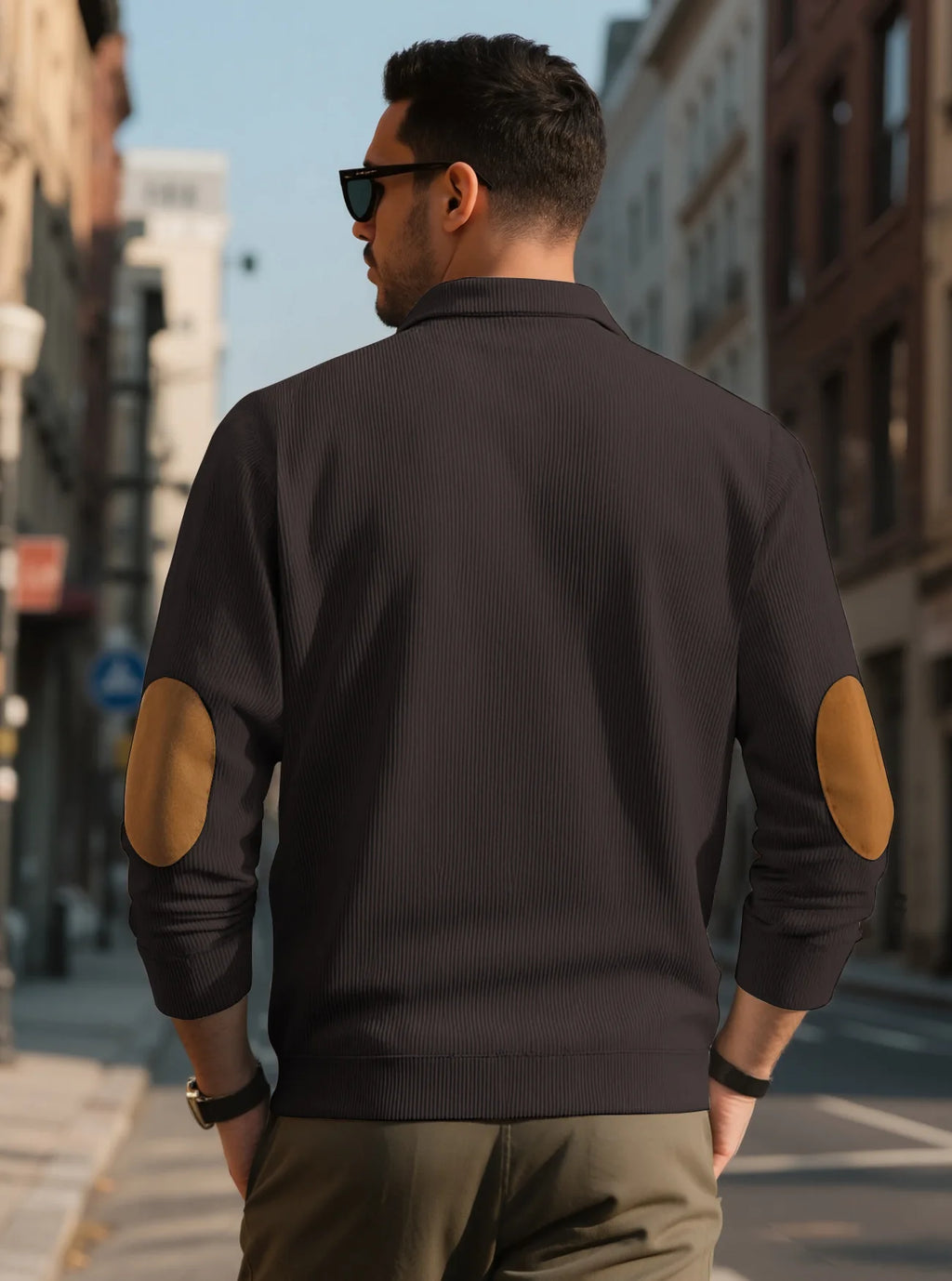 Men's outdoor casual, warm and fashionable sportswear, casual stand-up collar pullover, street top, autumn and winter outfits