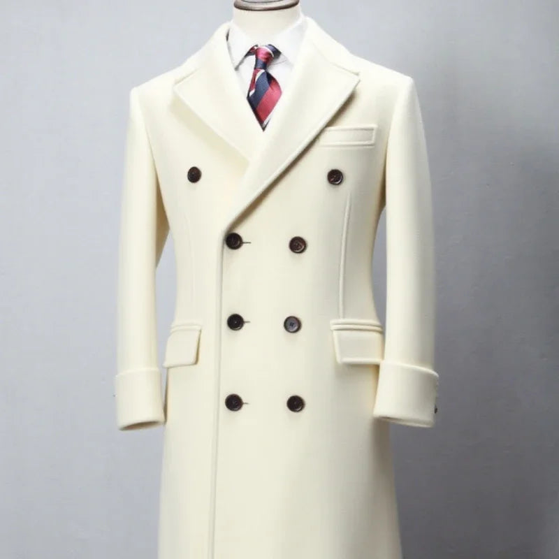 Men's Autumn Winter Wool Overcoat Double Breasted Formal Business Warm Casual Blazer 2025 Customized High Quality New