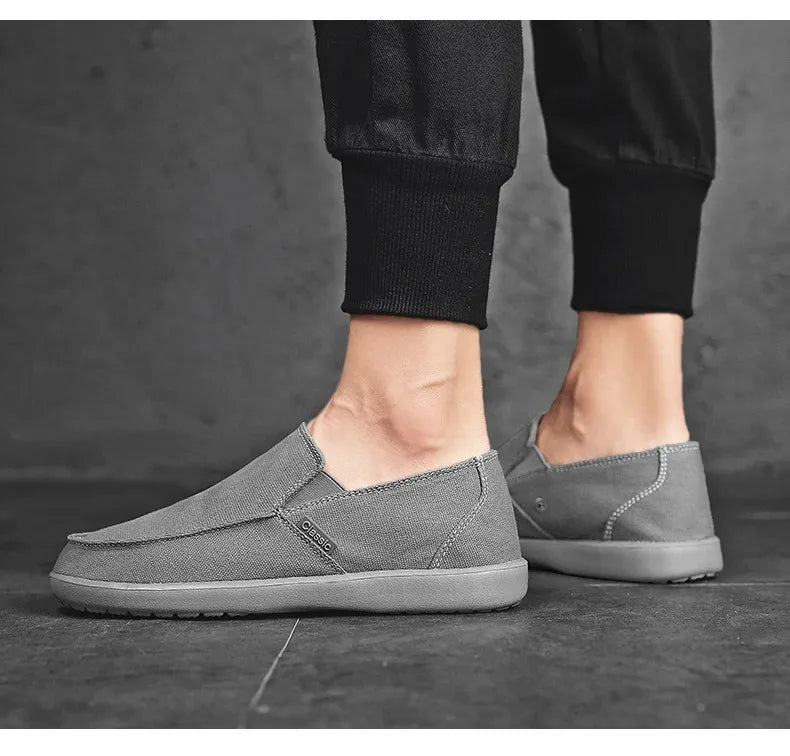 Fashion Men's Sneakers Canvas Casual Shoes Tenis Masculino Breathable Men's Walking Driving Shoes Comfortable Outdoor Men Flats