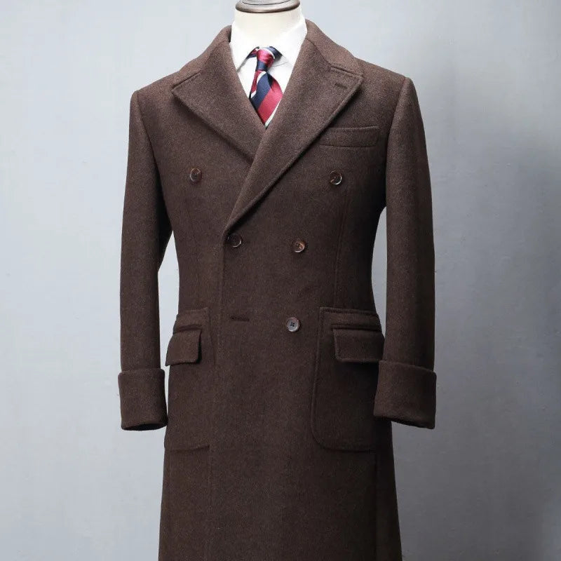 Men's Autumn Winter Wool Overcoat Double Breasted Formal Business Warm Casual Blazer 2025 Customized High Quality New