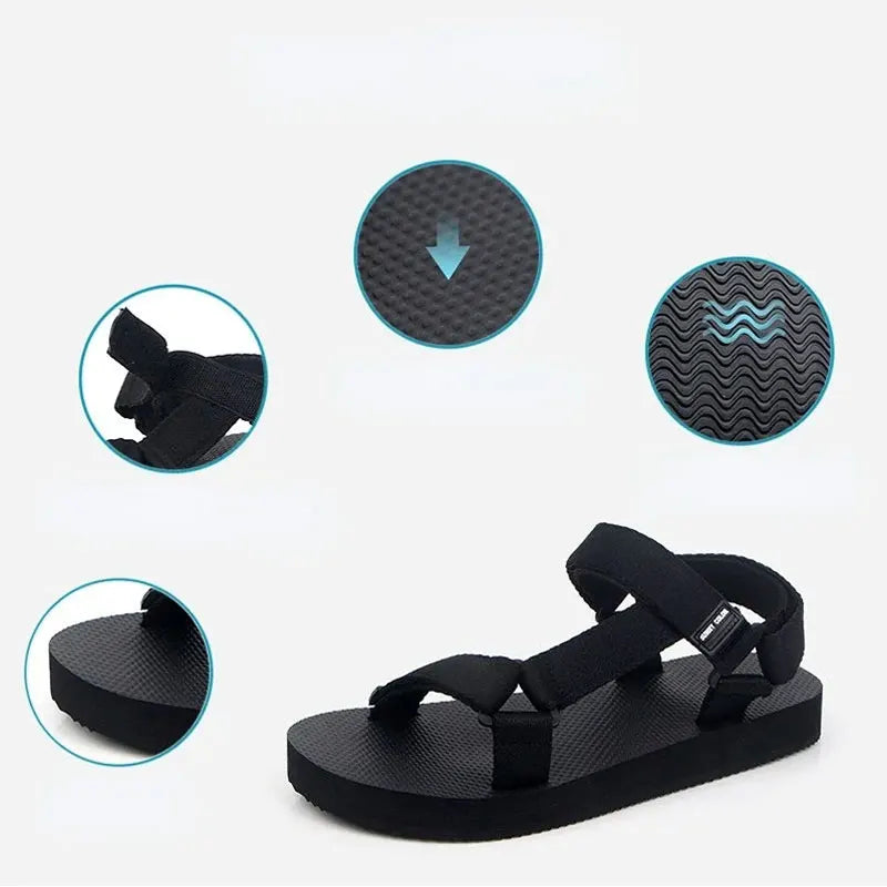 Summer Men's Sandals Outdoor Wadable Man Support Yoga Mat Gladiator Open Beach Slippers Original Flat-Soled Slippers Sandals