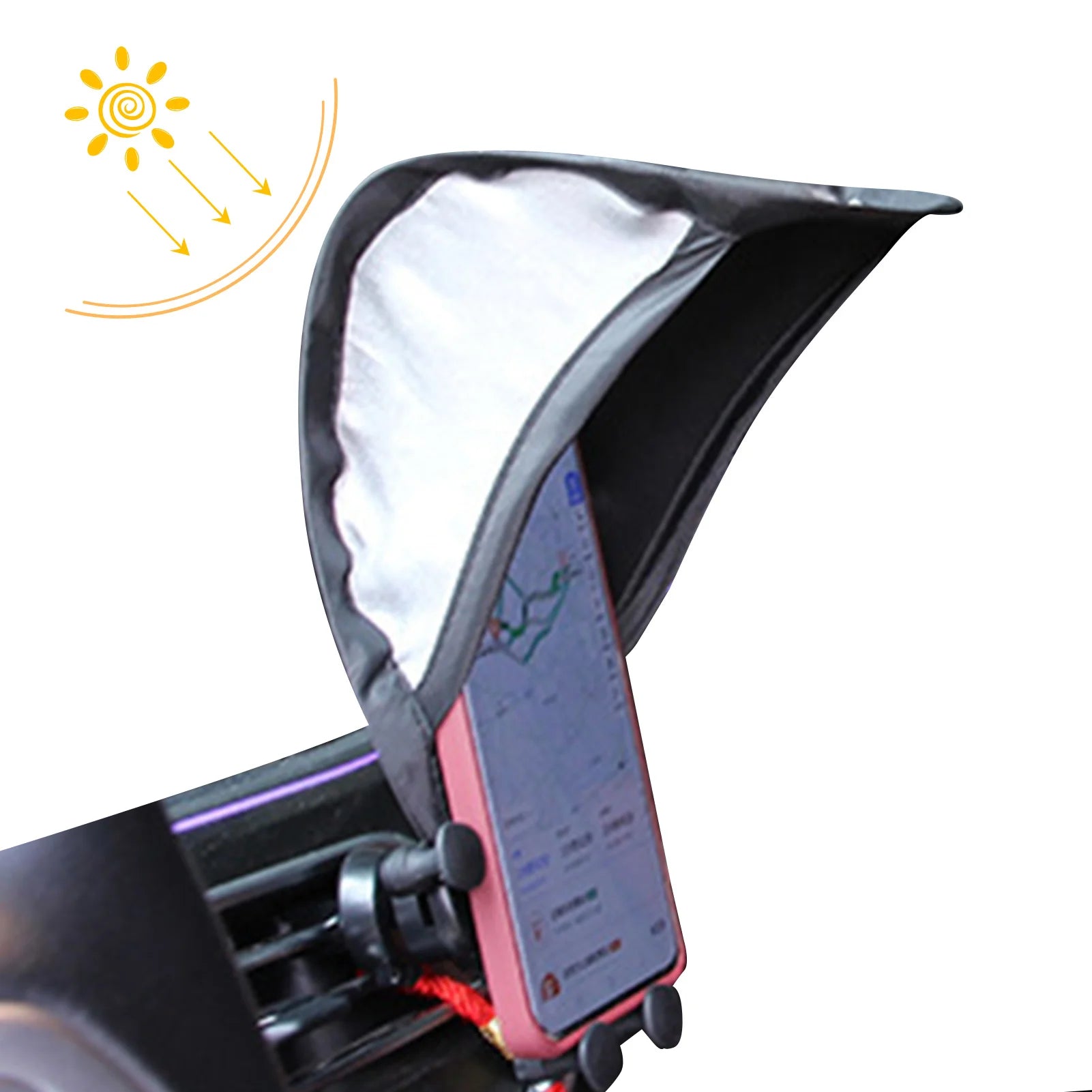 Phone Sun Shade Glare Blocking Phone Sun Protection Umbrella Phone Sun Shield Motorcycle Car Interior Phone Stand Accessories