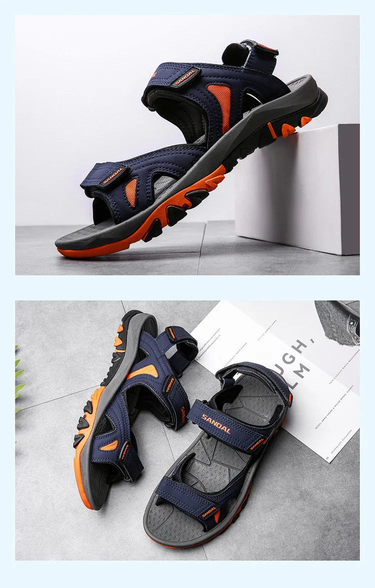 Men's Sandals 2022 Beach and Sea Casual Shoes Sandal for Men Summer Male New Slippers Wears Genuine Leather Man Flip Flops