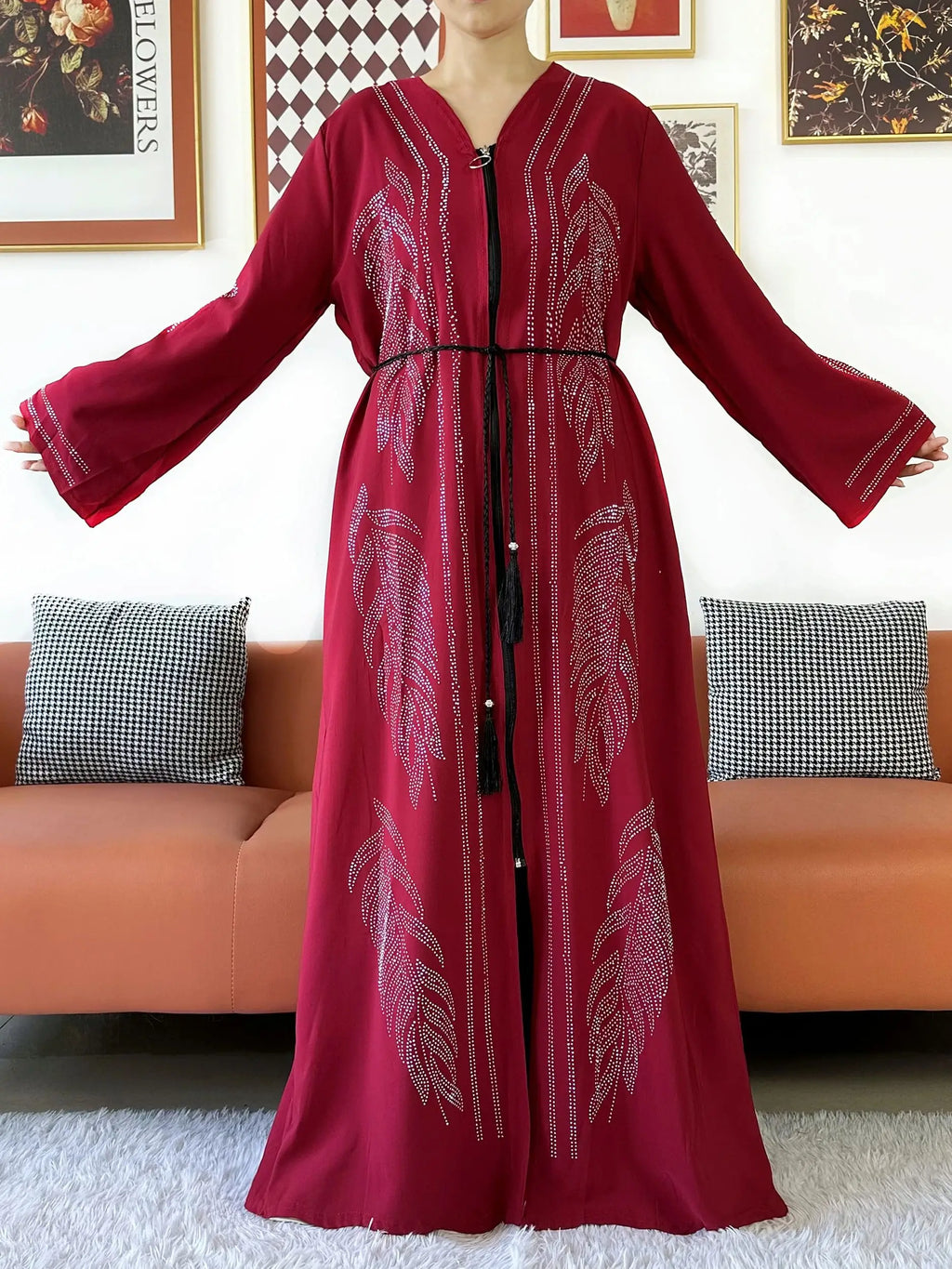 New Middle East Africa Elegant Women Cardigan Chiffon Loose Open Zippier Abaya Muslim Islamic Clothing Cardigan Style Loose Size