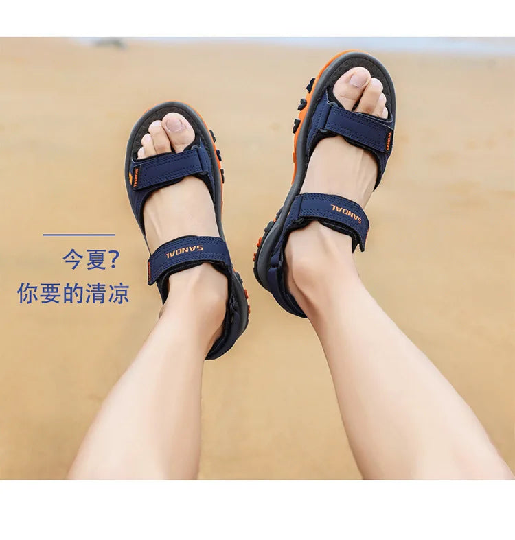 Men's Sandals 2022 Beach and Sea Casual Shoes Sandal for Men Summer Male New Slippers Wears Genuine Leather Man Flip Flops