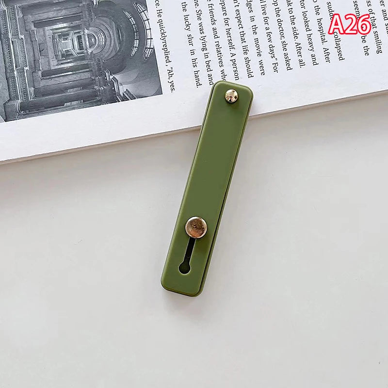 1pc Universal Silicone Wristband Phone Holder Finger Ring Phone Hand Band Bracket Push Pull Grip Phone Stand Sticker Accessories