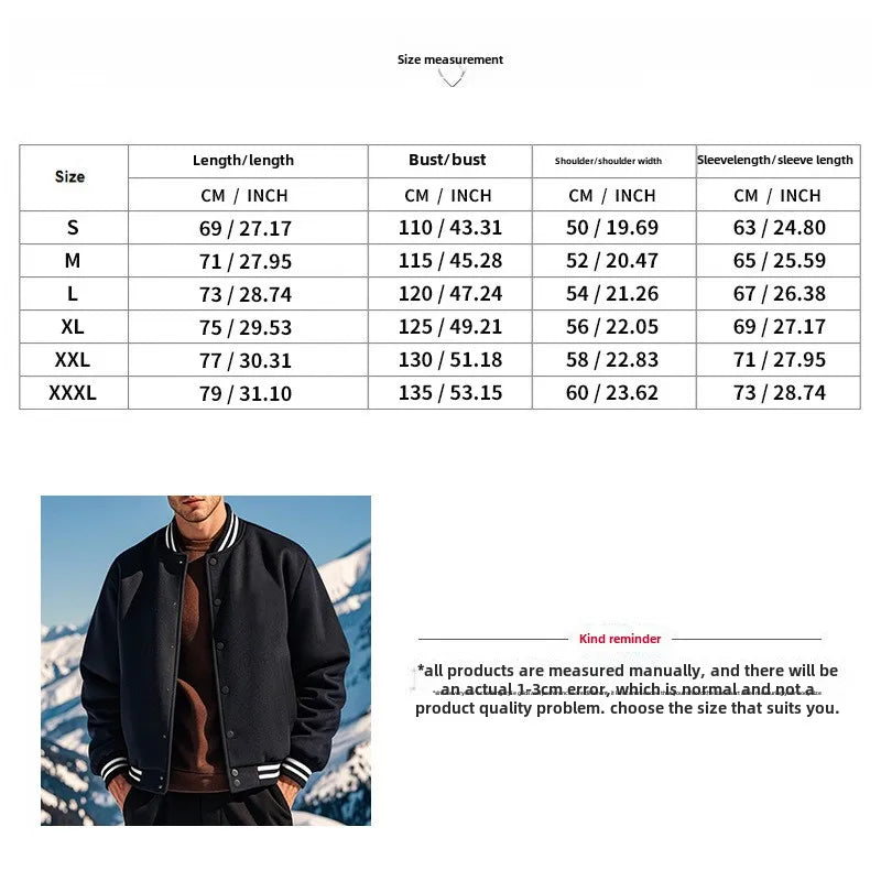 Autumn and Winter American Style  Men's Jackets 2024 New Casual Sports Loose Stand Collar Button Sports Cardigan Jacket For Men