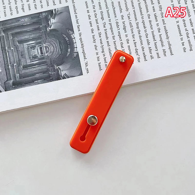 1pc Universal Silicone Wristband Phone Holder Finger Ring Phone Hand Band Bracket Push Pull Grip Phone Stand Sticker Accessories