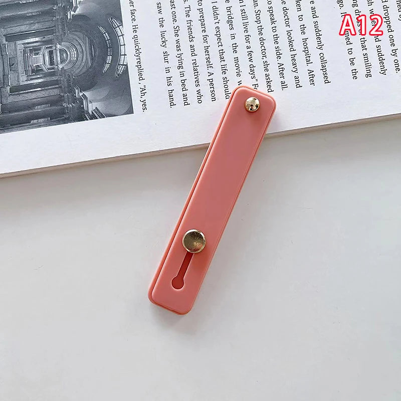 1pc Universal Silicone Wristband Phone Holder Finger Ring Phone Hand Band Bracket Push Pull Grip Phone Stand Sticker Accessories
