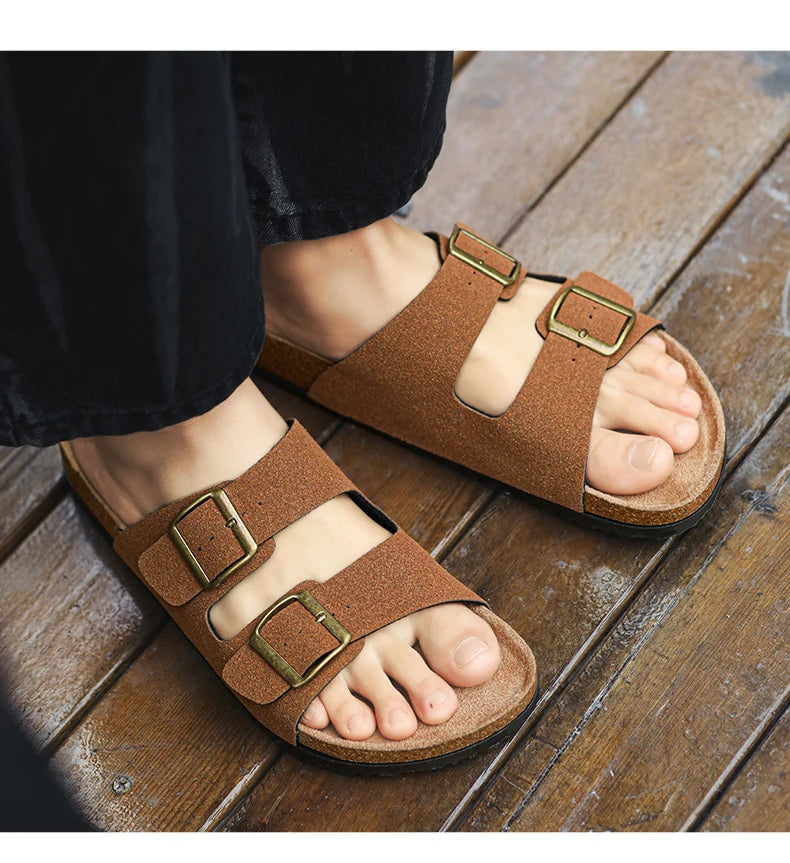 Man's Leather Sandal for Men Beach Sandals Men 2024 Designer Men's Shoes Men's Comfortable Slipper Original Brands Shoes Summer