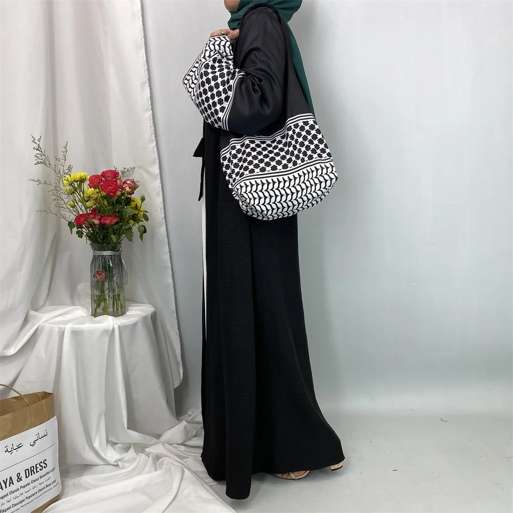 Dubai Elegant Kaftan Modest Dress Abayas Muslim Open Abaya And Bag Women Islam Caftan Marocain Robe Arabe Femme Musulmane
