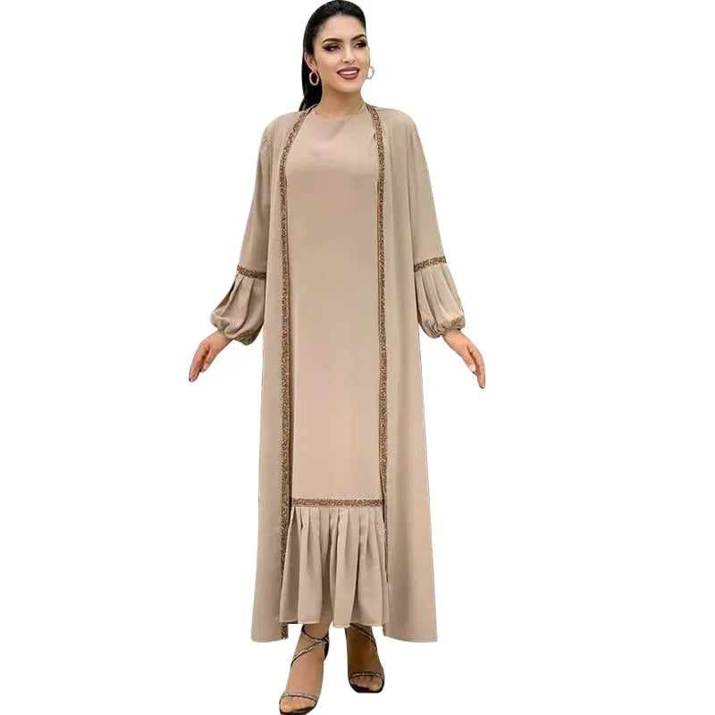 Eid Abaya Dubai Modest Turkey Muslim Long Dress for Women Arabic Sequin Islamic Dresses Evening Party Gown Moroccan Kaftan Robe