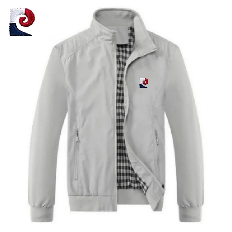 New Spring and Autumn men's high-quality stand up collar jacket, fashionable, casual, breathable baseball jacket top M-6XL
