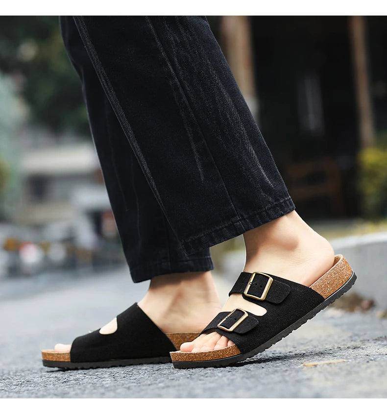 Man's Leather Sandal for Men Beach Sandals Men 2024 Designer Men's Shoes Men's Comfortable Slipper Original Brands Shoes Summer