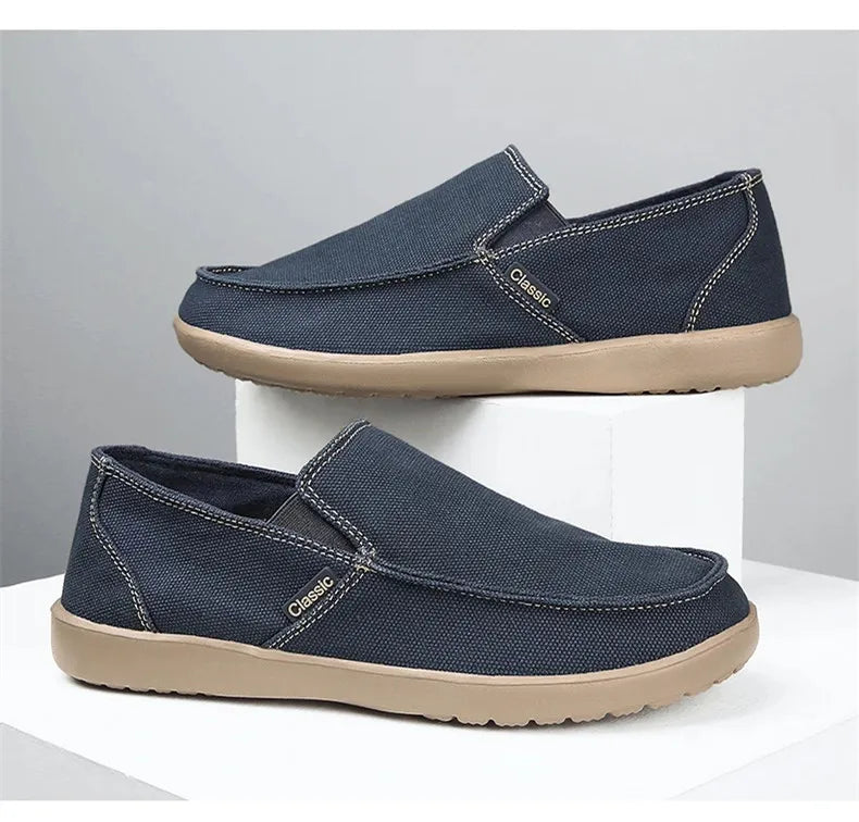 Fashion Men's Sneakers Canvas Casual Shoes Tenis Masculino Breathable Men's Walking Driving Shoes Comfortable Outdoor Men Flats